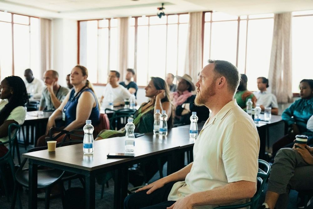 A training session in a bright workshop room